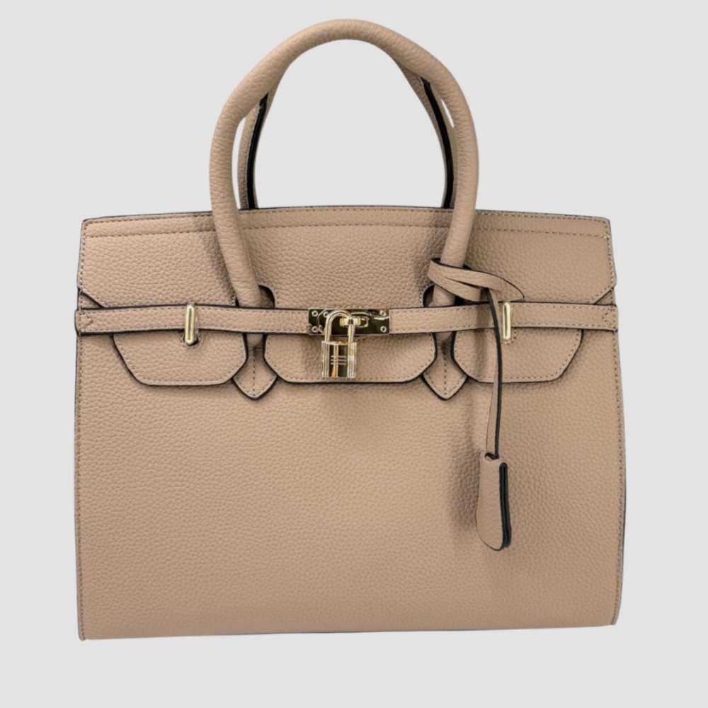 Crossbody Satchel Bag Taupe/Tan/Sand with Gold Hardware NEW